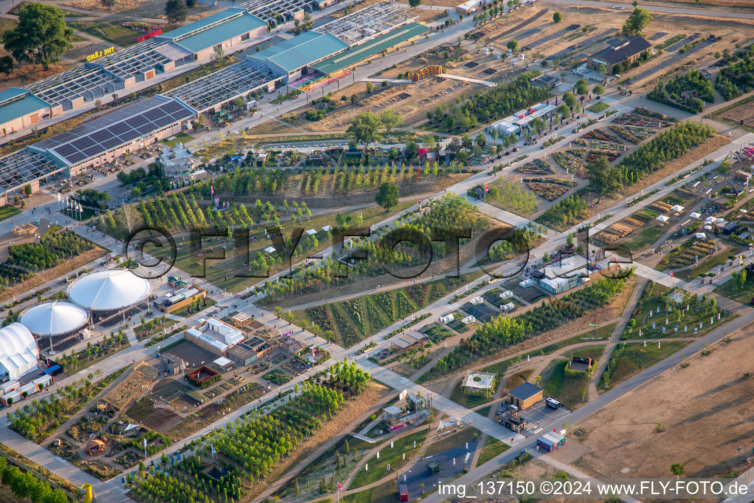 EXPERIMENTAL FIELD in the Spinelli Park of the Federal Garden Show Mannheim BUGA 2023 in the district Feudenheim in Mannheim in the state Baden-Wuerttemberg, Germany