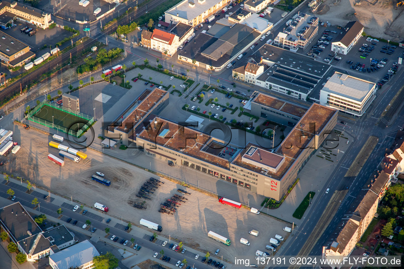 Fire Department Mannheim - Main Fire Station in the district Almenhof in Mannheim in the state Baden-Wuerttemberg, Germany