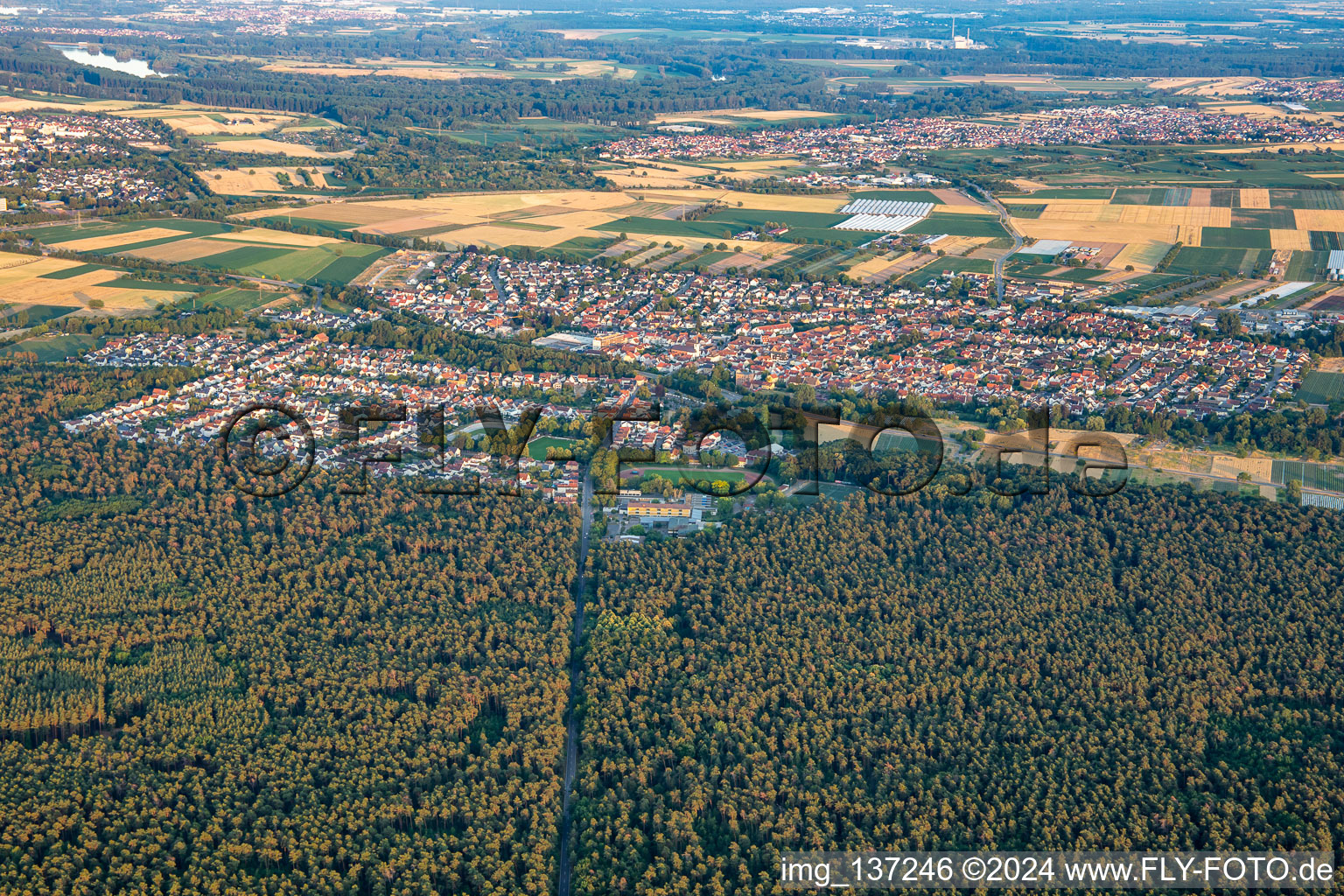 Drone recording of Dudenhofen in the state Rhineland-Palatinate, Germany