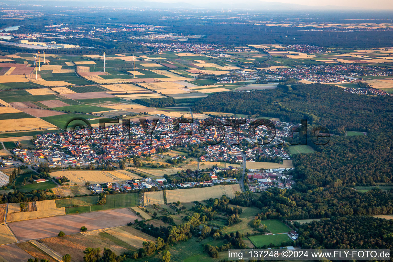 Harthausen in the state Rhineland-Palatinate, Germany from the plane