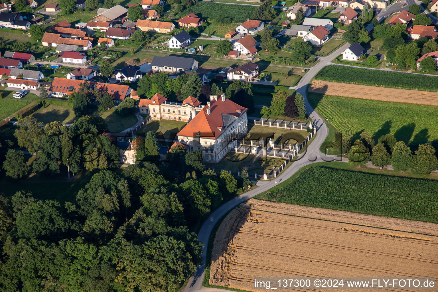 Oblique view of Dornau Castle Dvorec Dornav in Dornava in the state Slovenia, Slovenia