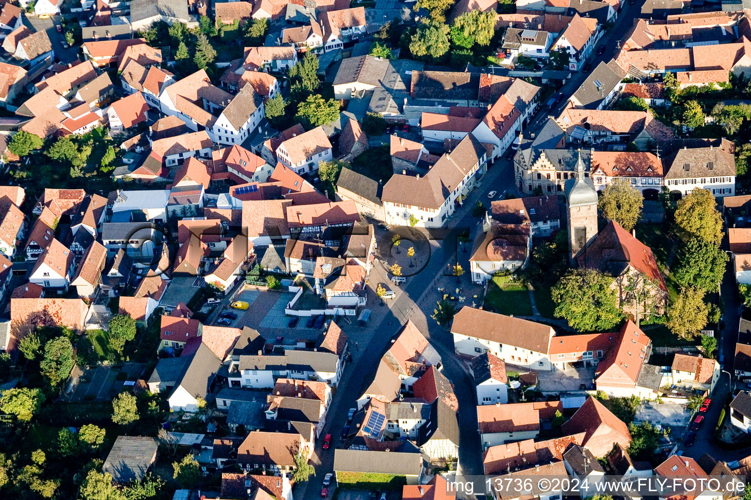 Aerial photograpy of District Billigheim in Billigheim-Ingenheim in the state Rhineland-Palatinate, Germany