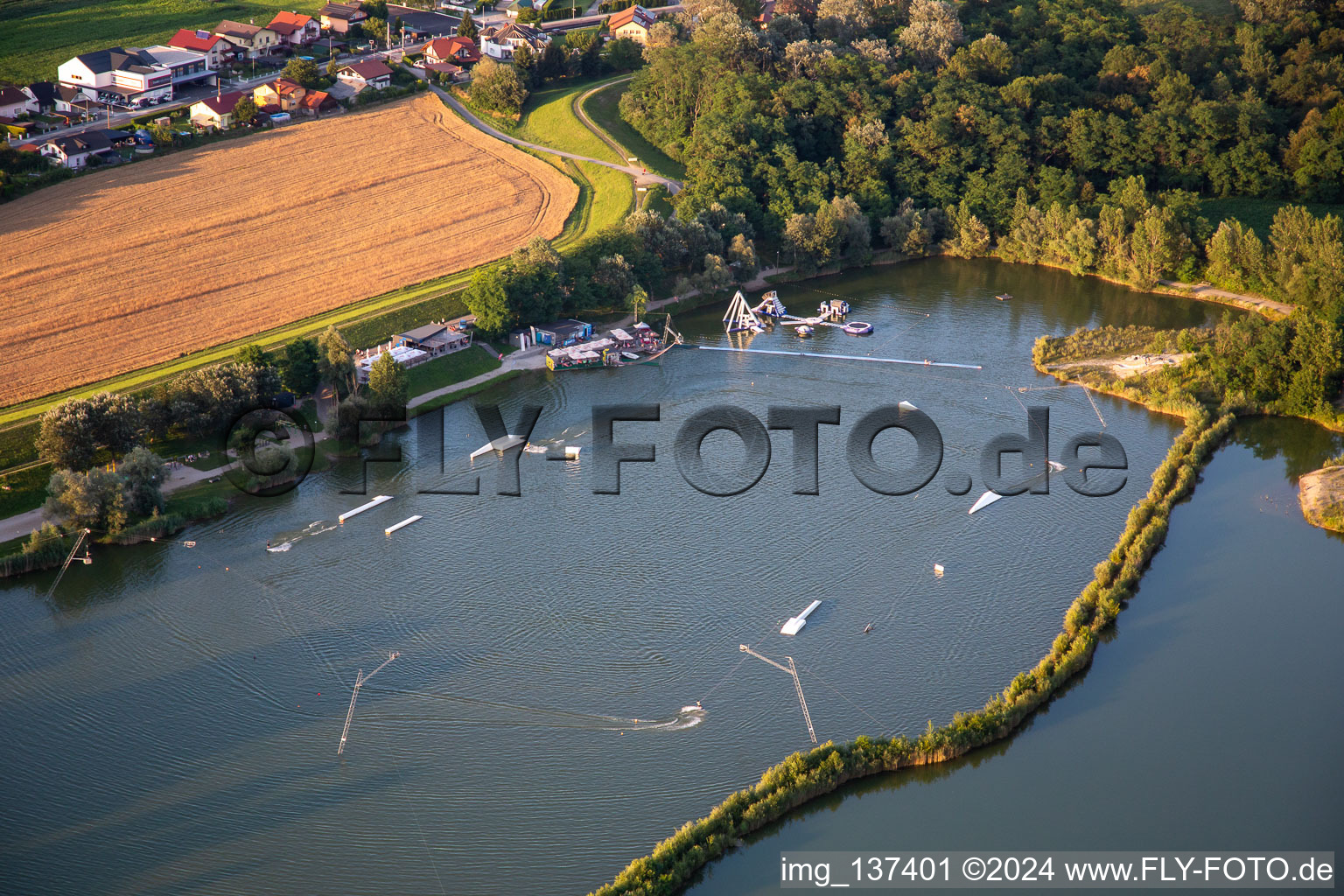 Aerial view of Waterpark Dooplek in Duplek in the state Slovenia, Slovenia