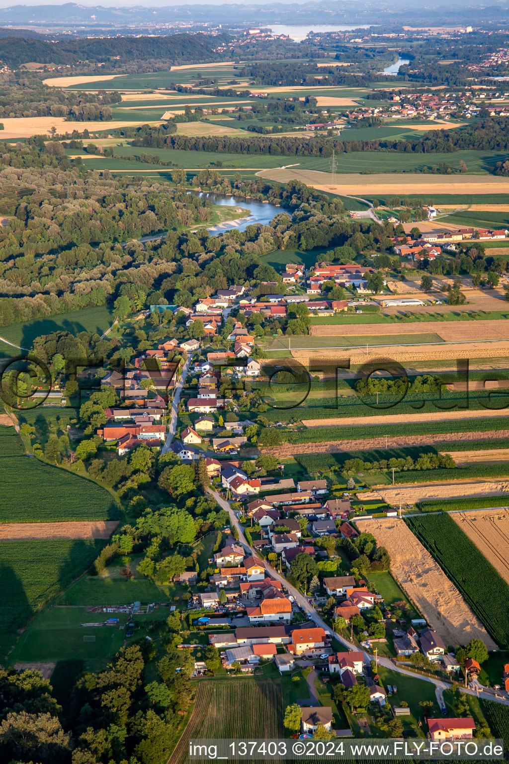 Street village on the Drava in Starše in the state Slovenia, Slovenia