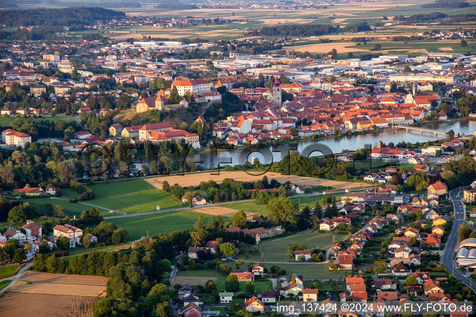 Old town from the northwest in Ptuj in the state Slovenia, Slovenia