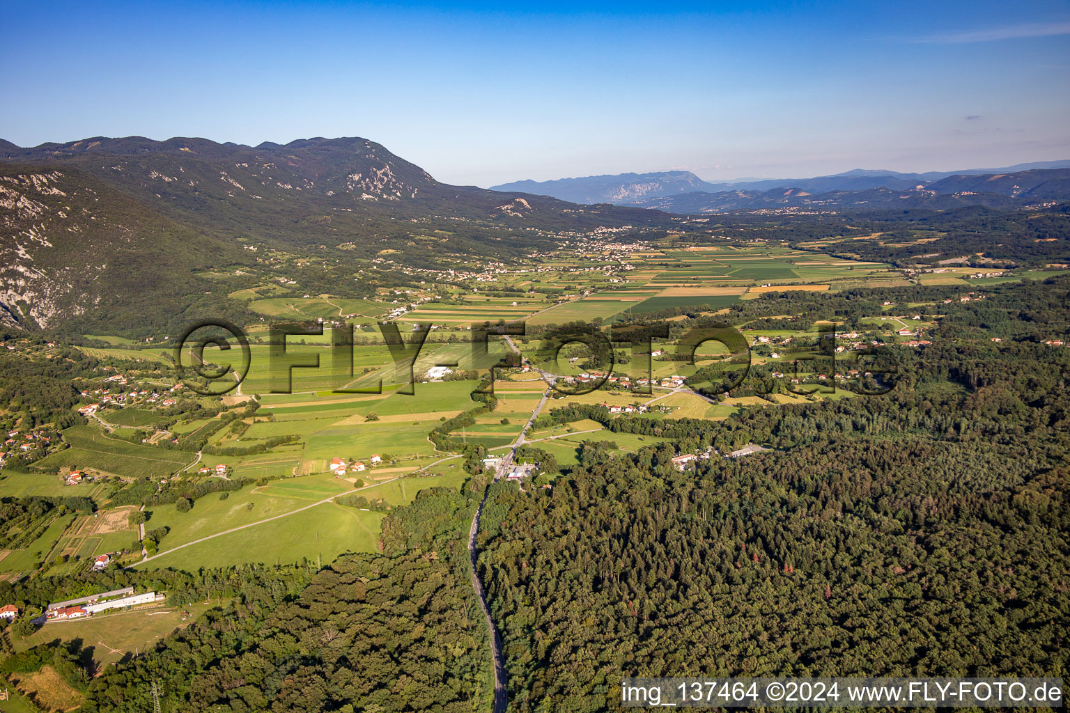 Lijak Valley from the west in Nova Gorica in the state Slovenia, Slovenia