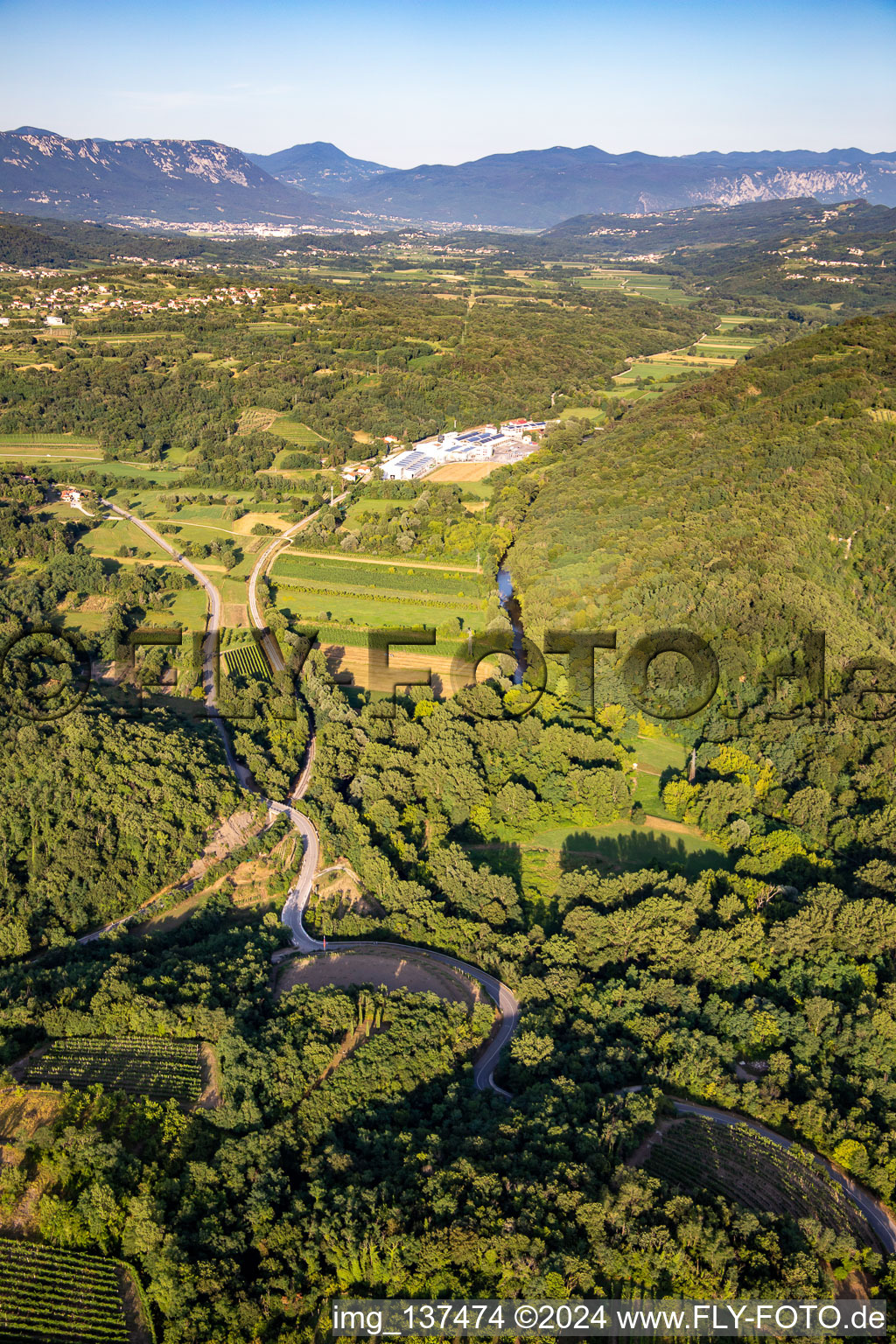 Vipava Valley from the west in Ajdovščina in the state Slovenia, Slovenia