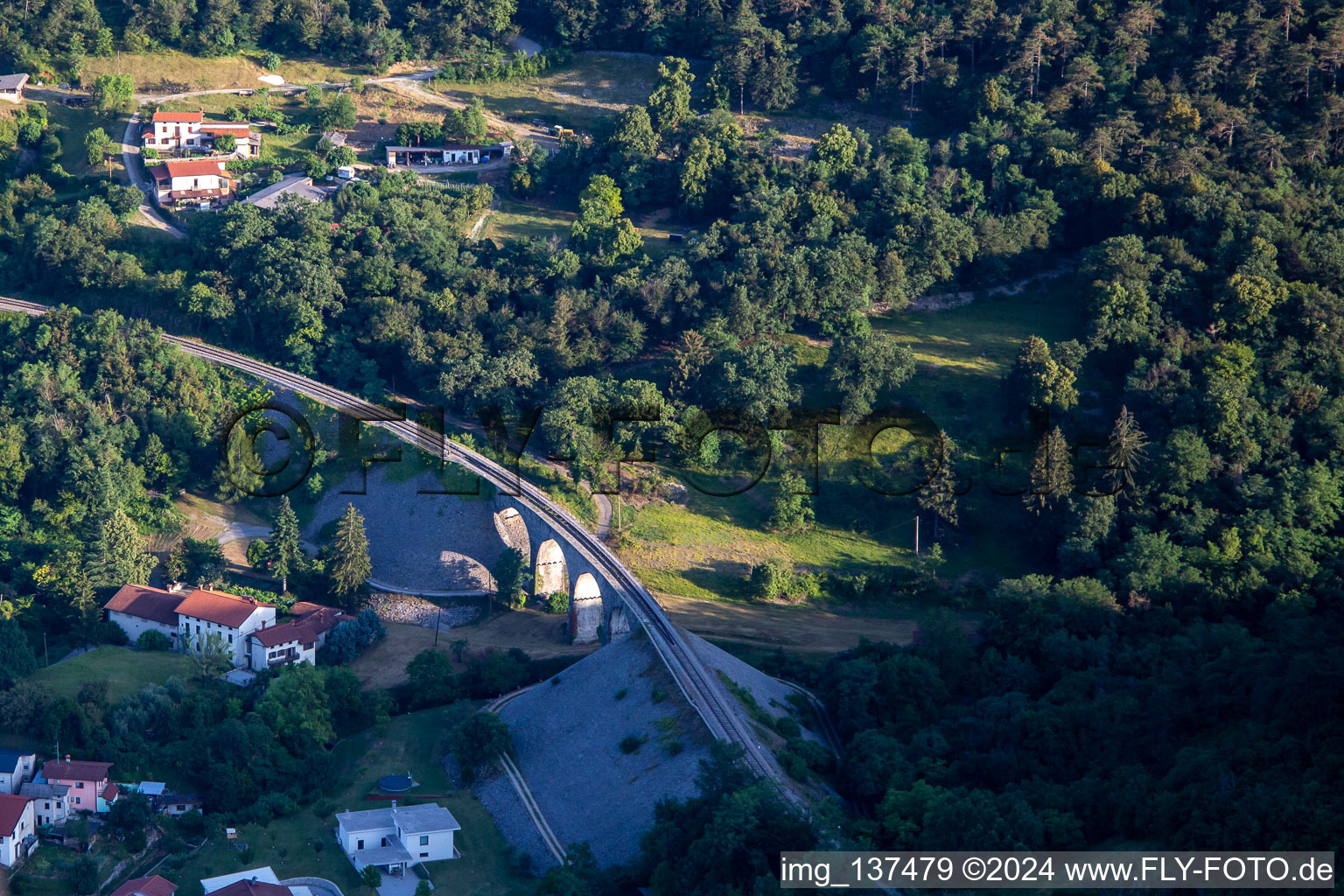 Railway viaduct in Nova Gorica in the state Slovenia, Slovenia