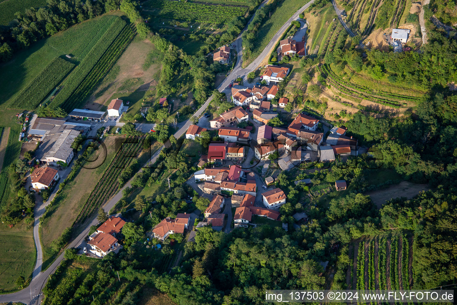 Aerial photograpy of District Dolenje in Ajdovščina in the state Slovenia, Slovenia