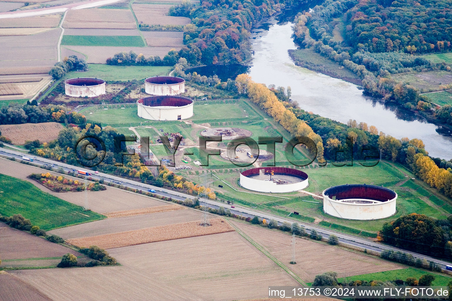 Former tank farm in Jockgrim in the state Rhineland-Palatinate, Germany