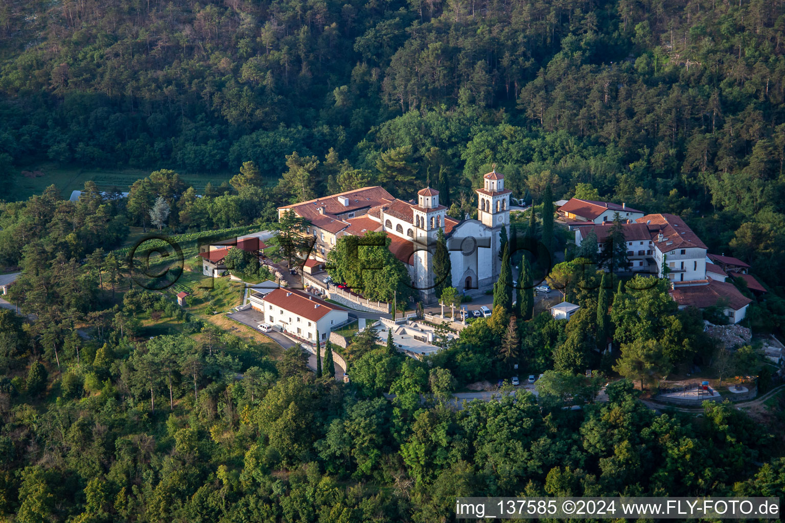 Miren Castle / Mirenski grad in Miren-Kostanjevica in the state Slovenia, Slovenia out of the air