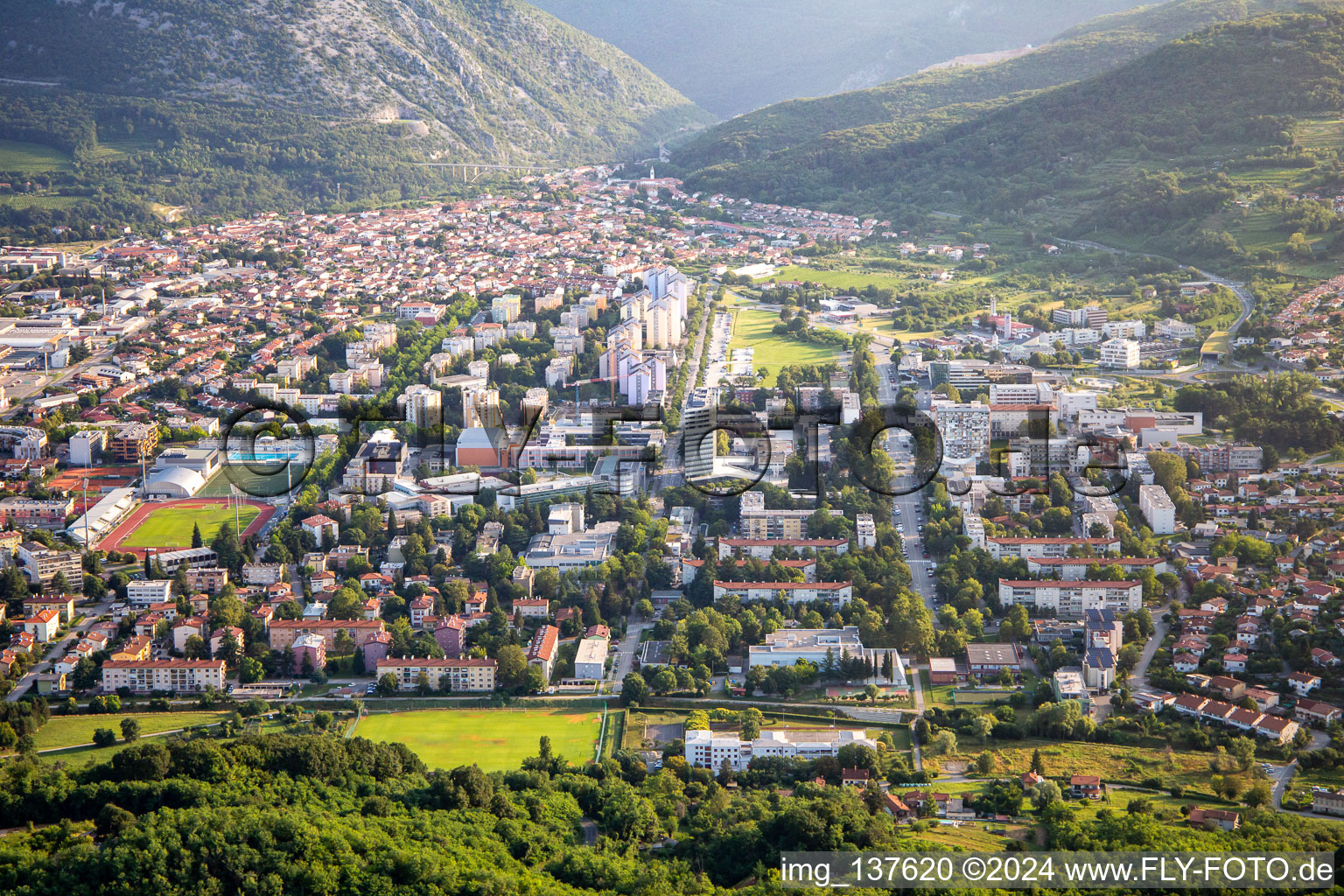 Bird's eye view of Nova Gorica in the state Slovenia, Slovenia