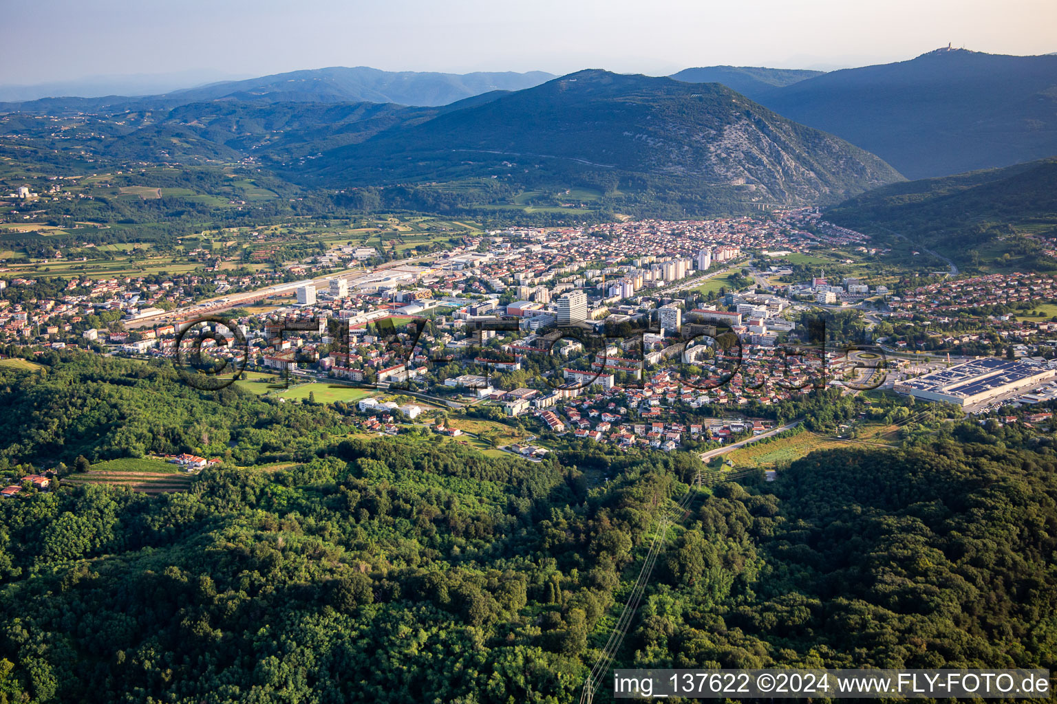 Downtown from the southeast in Nova Gorica in the state Slovenia, Slovenia