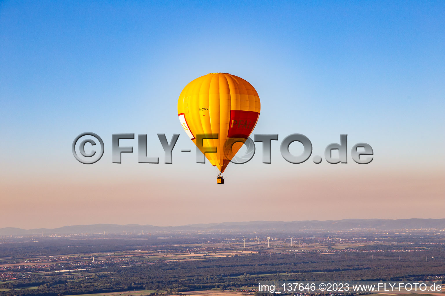 PfalzGas hot air balloon in Herxheim bei Landau in the state Rhineland-Palatinate, Germany