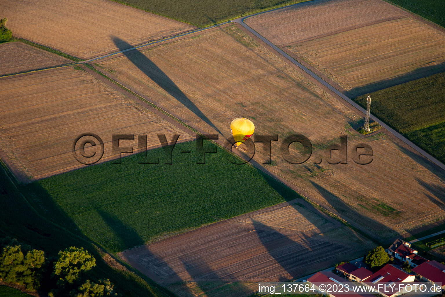 PfalzGas hot air balloons landed in Billigheim-Ingenheim in the state Rhineland-Palatinate, Germany