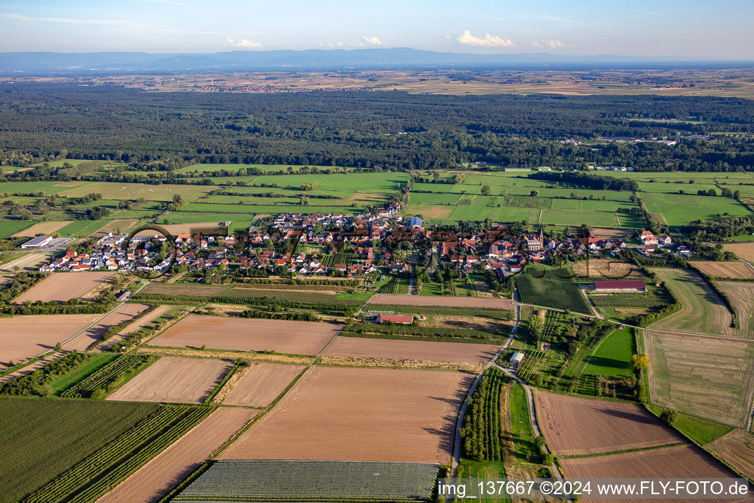 From the north in Schweighofen in the state Rhineland-Palatinate, Germany