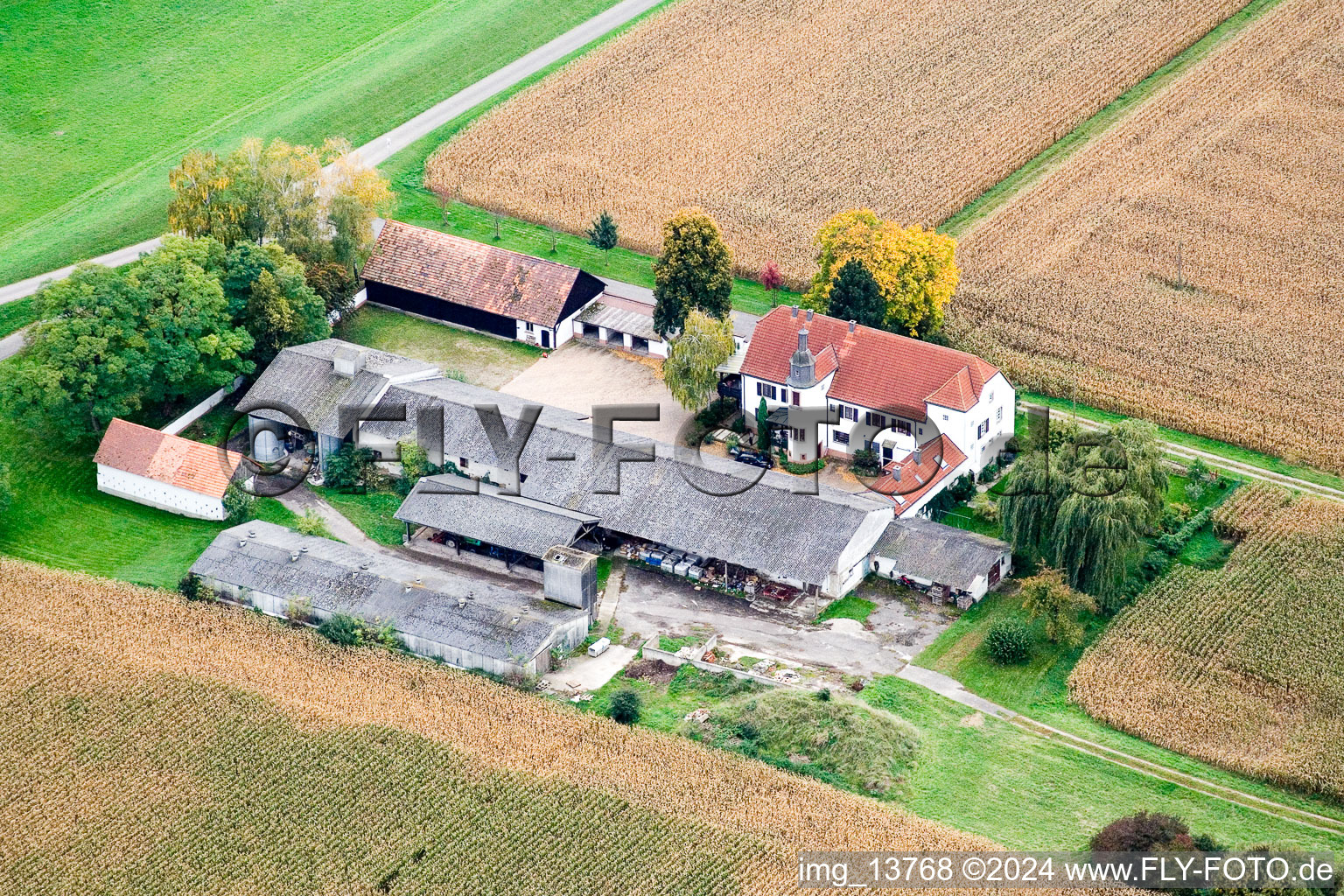 District Maximiliansau in Wörth am Rhein in the state Rhineland-Palatinate, Germany viewn from the air