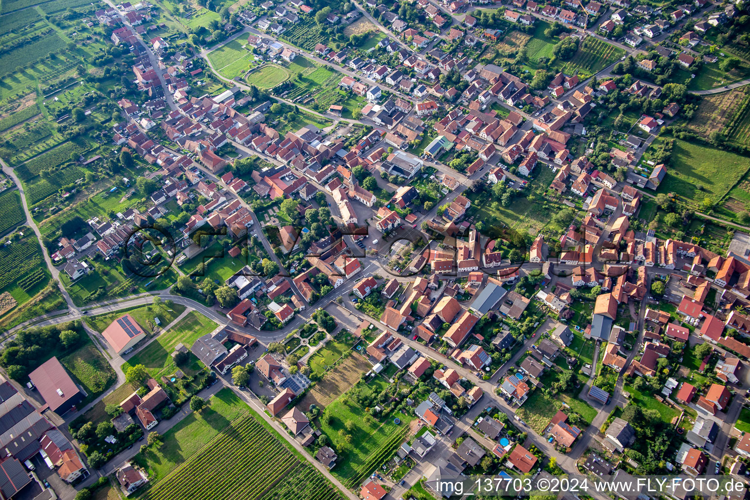 Oberotterbach in the state Rhineland-Palatinate, Germany out of the air