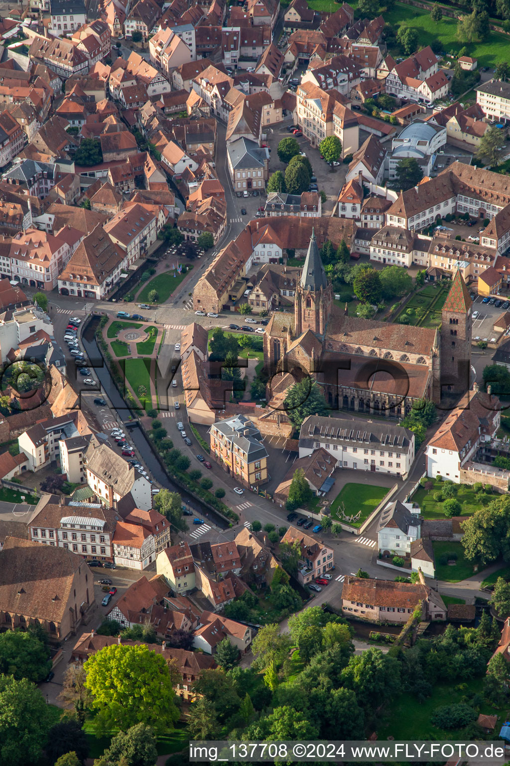 Abbatiale Saint Pierre et Paul on Quai Anselmann in Wissembourg in the state Bas-Rhin, France