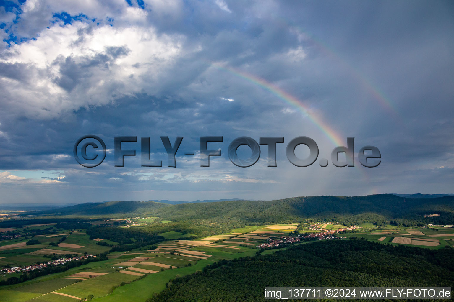 Rainbow in Cleebourg in the state Bas-Rhin, France