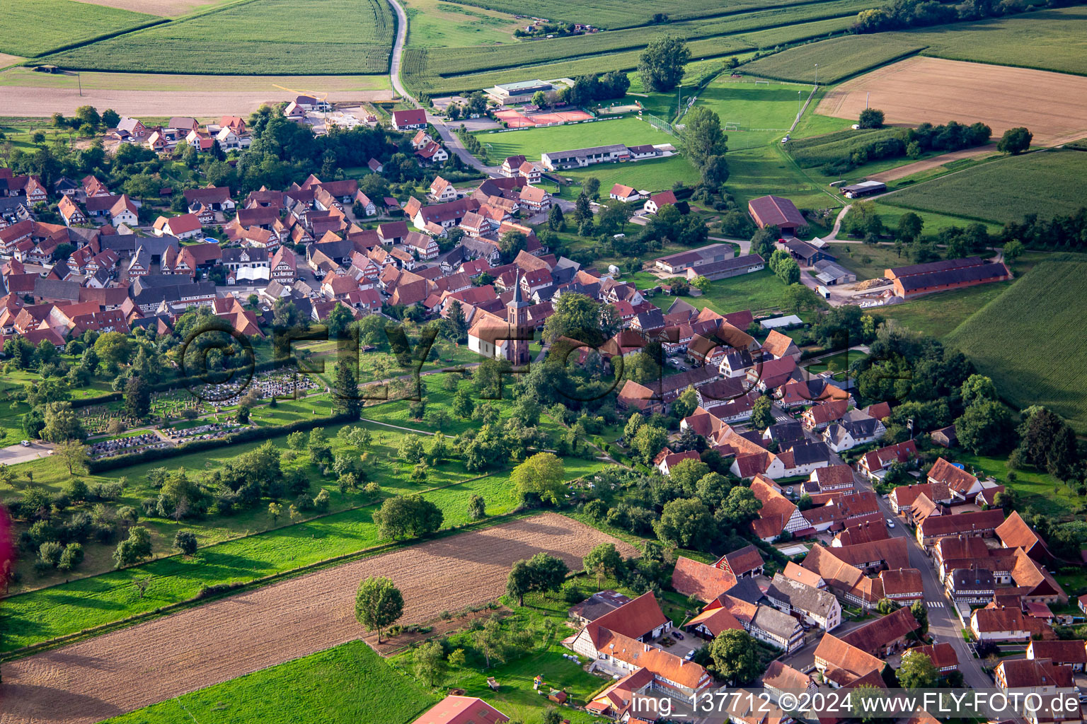 From the northwest in Hunspach in the state Bas-Rhin, France