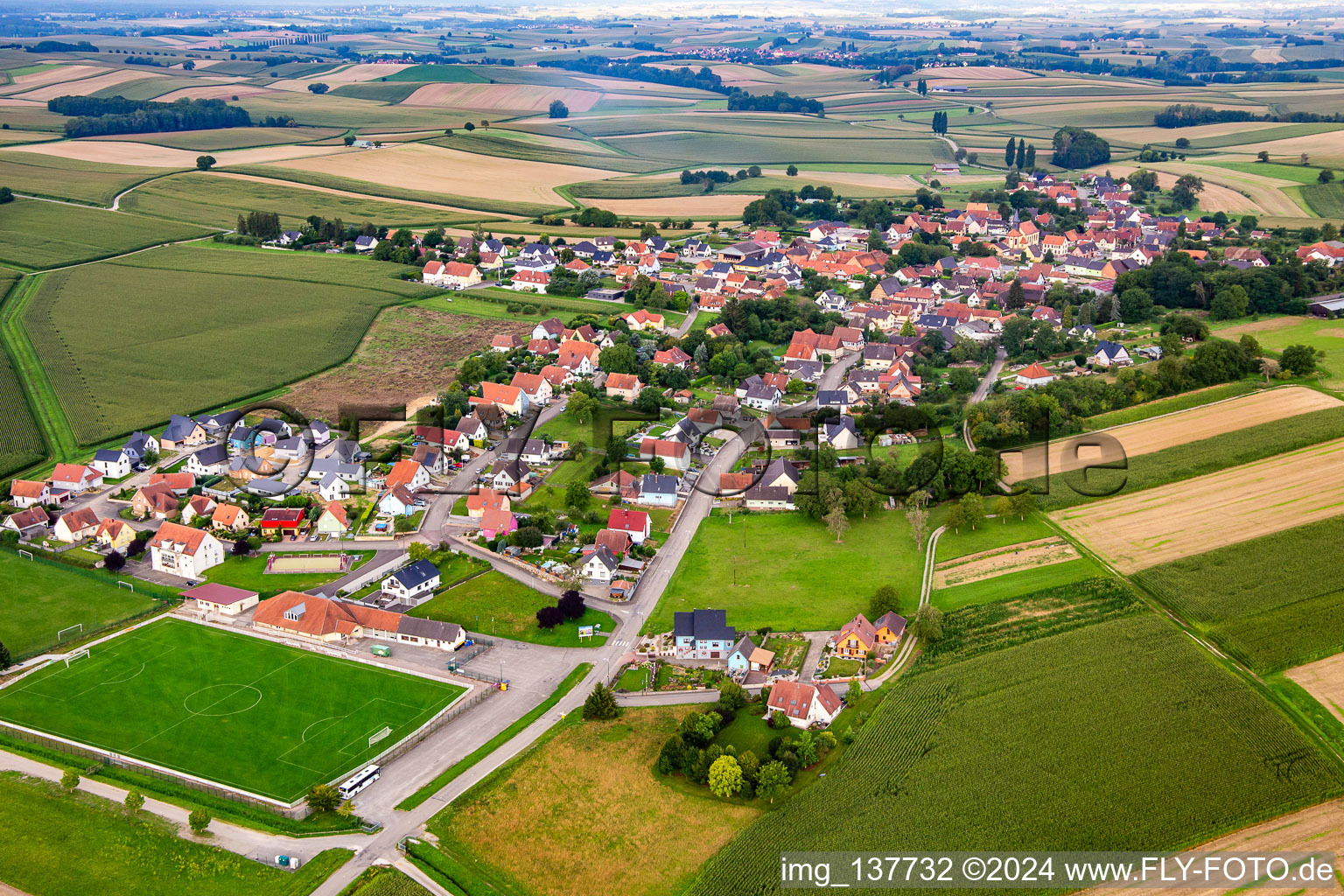 From the east in Oberlauterbach in the state Bas-Rhin, France