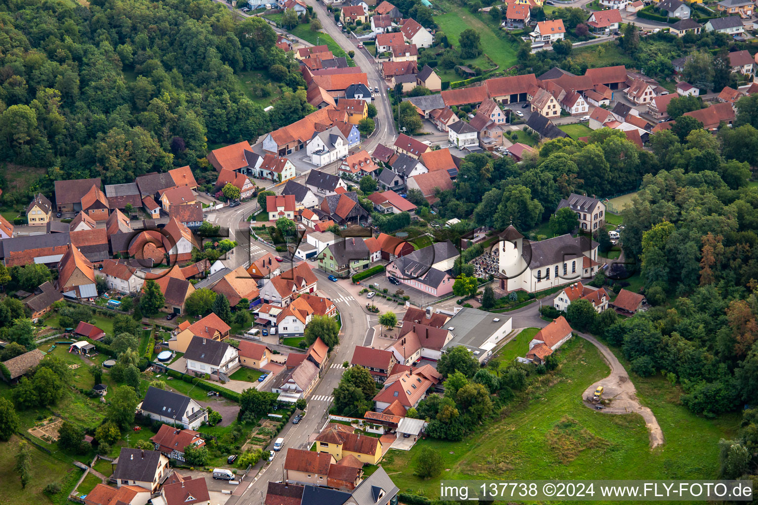 Aerial photograpy of Neewiller-près-Lauterbourg in the state Bas-Rhin, France