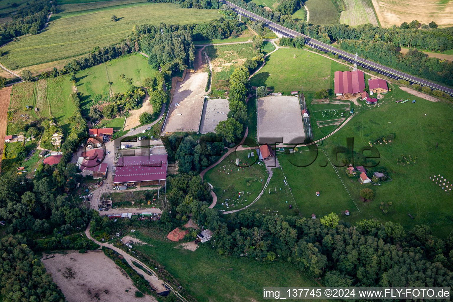 Harras De La Née in Mothern in the state Bas-Rhin, France seen from above