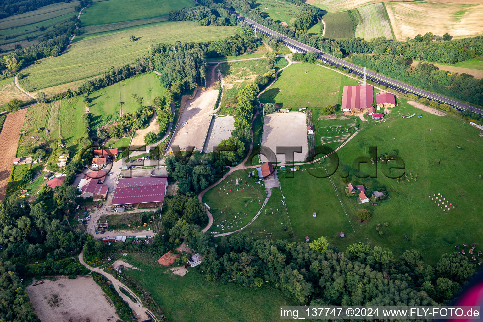 Bird's eye view of Harras De La Née in Mothern in the state Bas-Rhin, France