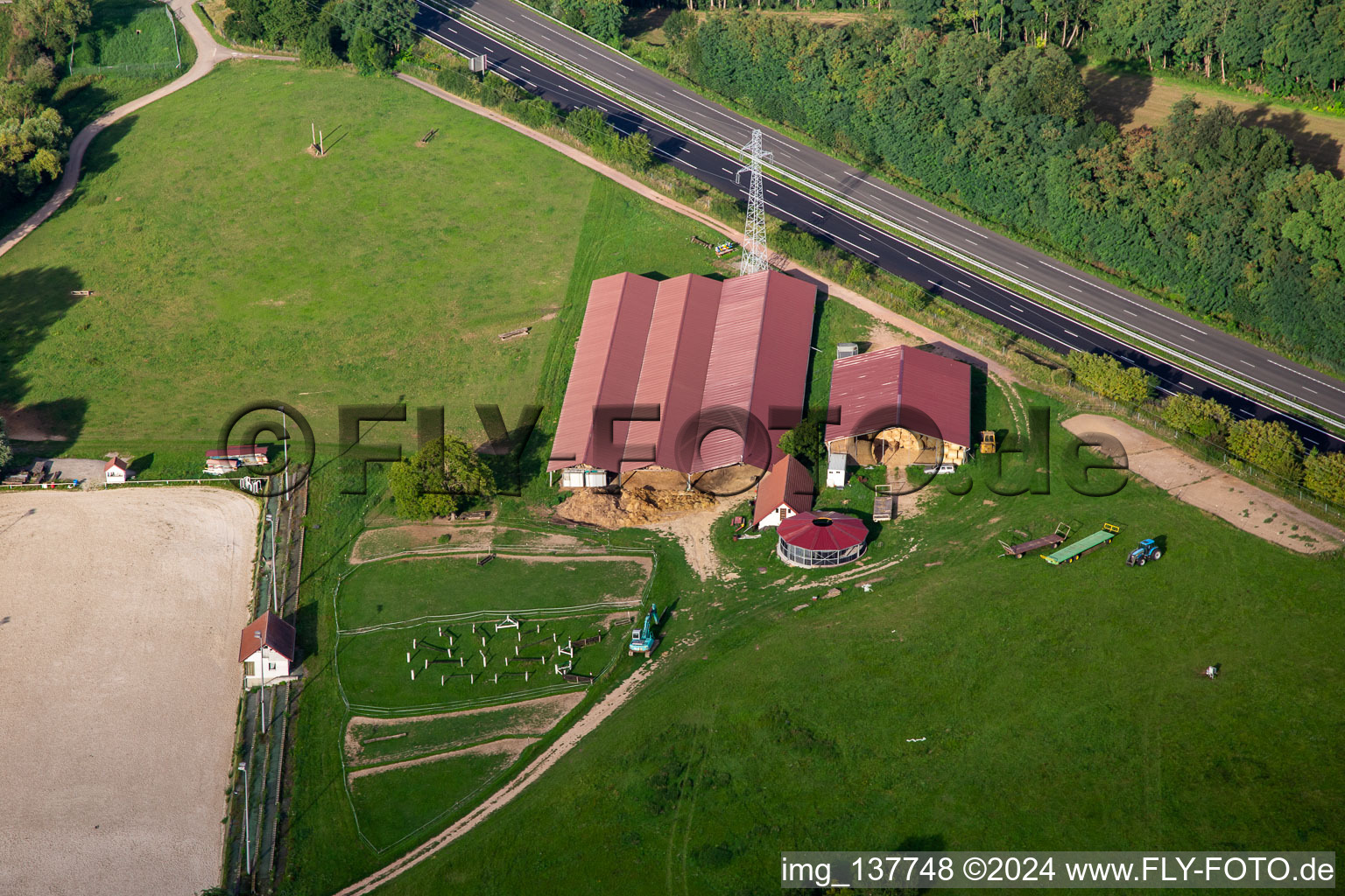 Harras De La Née in Mothern in the state Bas-Rhin, France viewn from the air