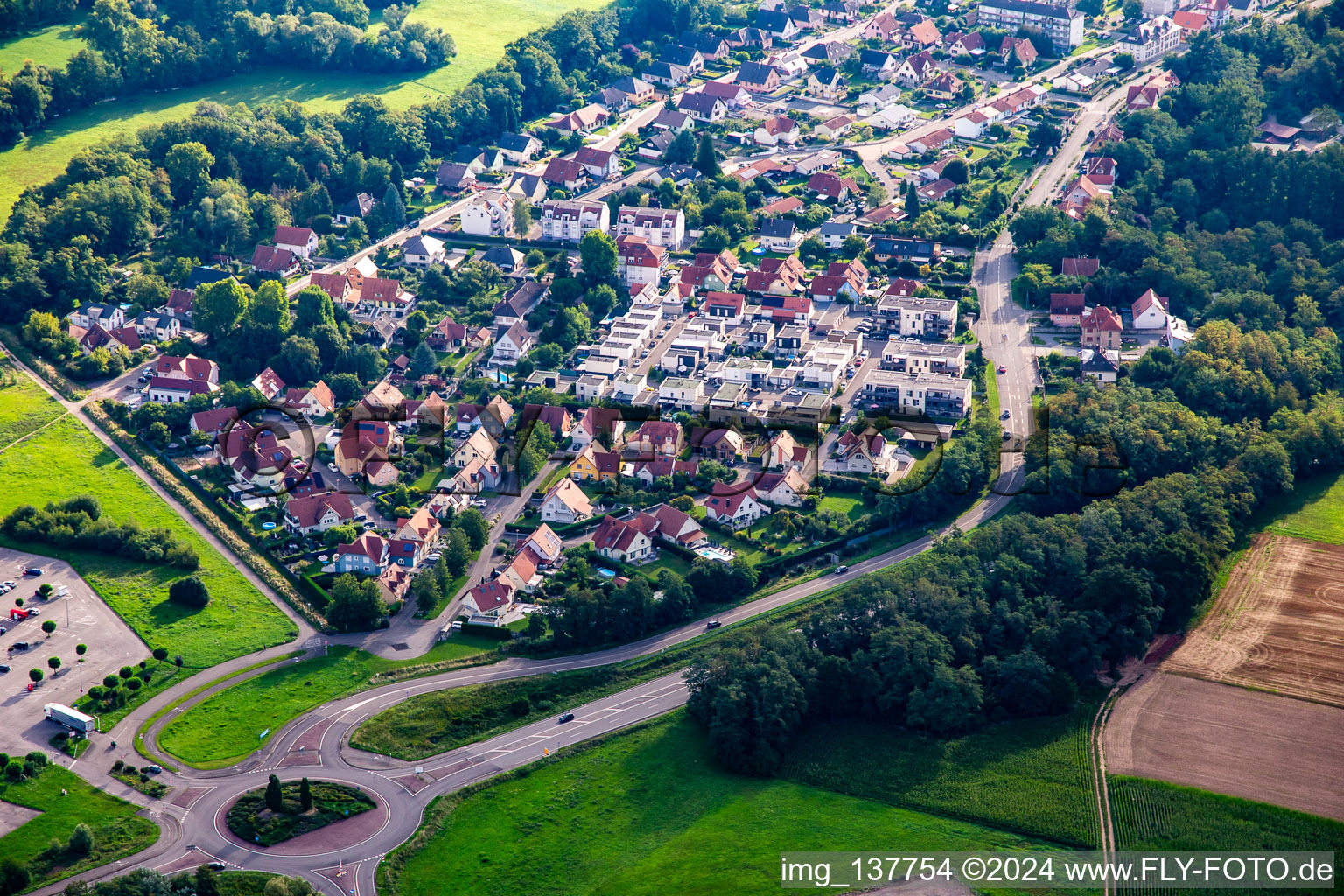 From the west in Scheibenhard in the state Bas-Rhin, France