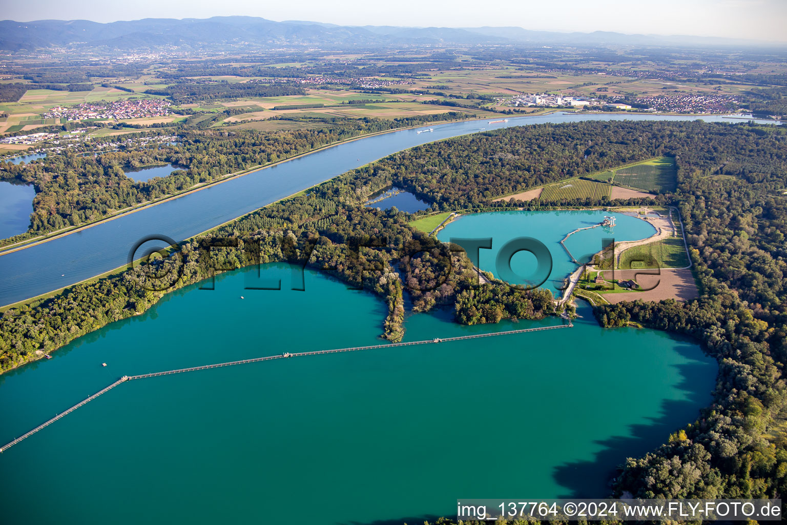 Aerial view of Dahlunden engraving in Fort-Louis in the state Bas-Rhin, France