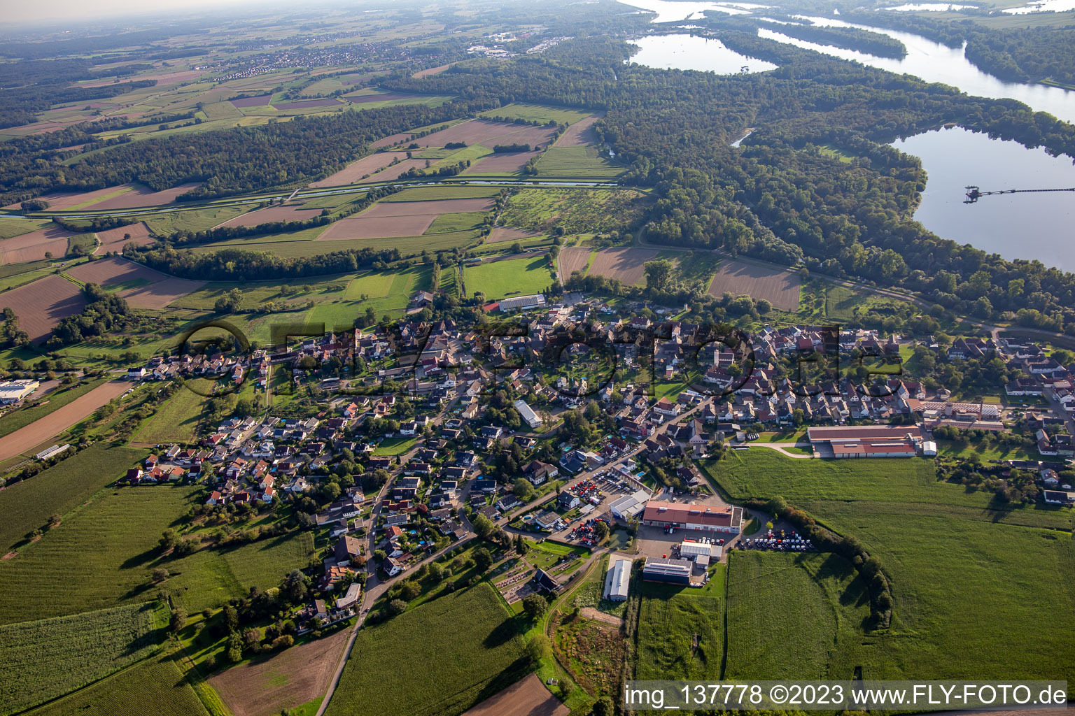 From the north in the district Helmlingen in Rheinau in the state Baden-Wuerttemberg, Germany