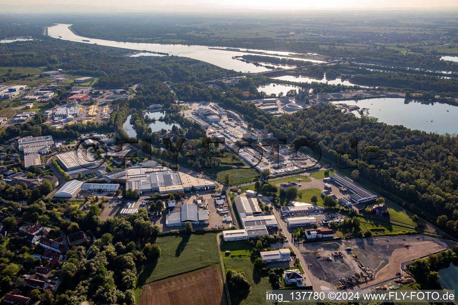 Industrial area in Salmenkopf in the district Freistett in Rheinau in the state Baden-Wuerttemberg, Germany