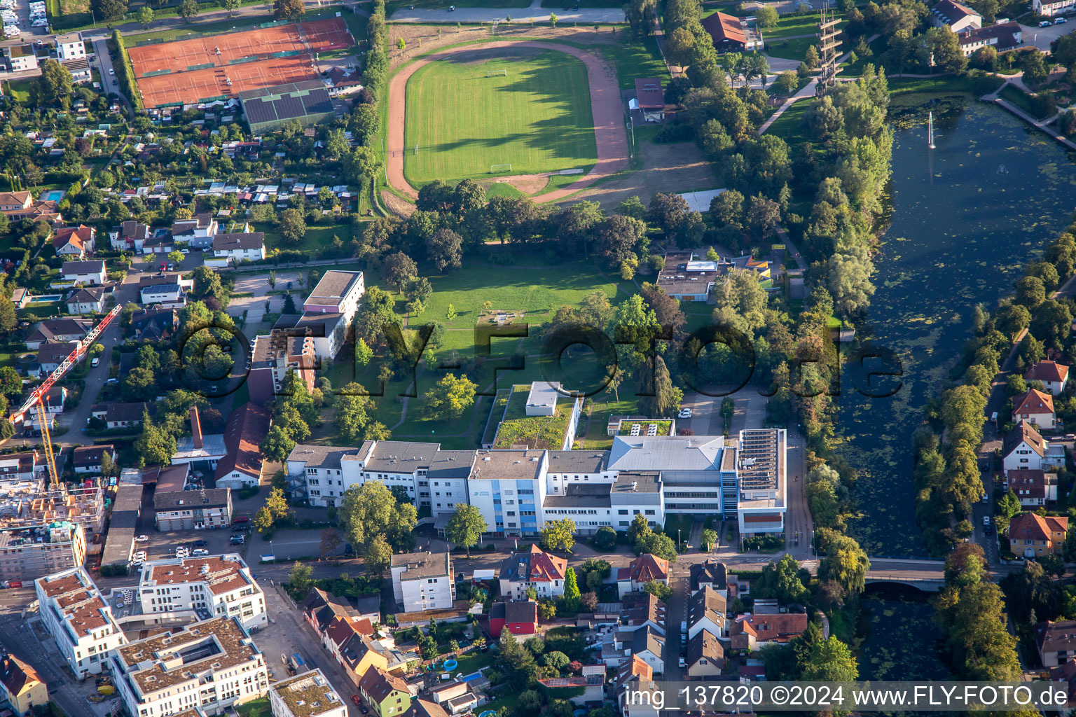 Ortenau Klinikum Offenburg-Kehl and Kehler Football Club 07 eV in Kehl in the state Baden-Wuerttemberg, Germany