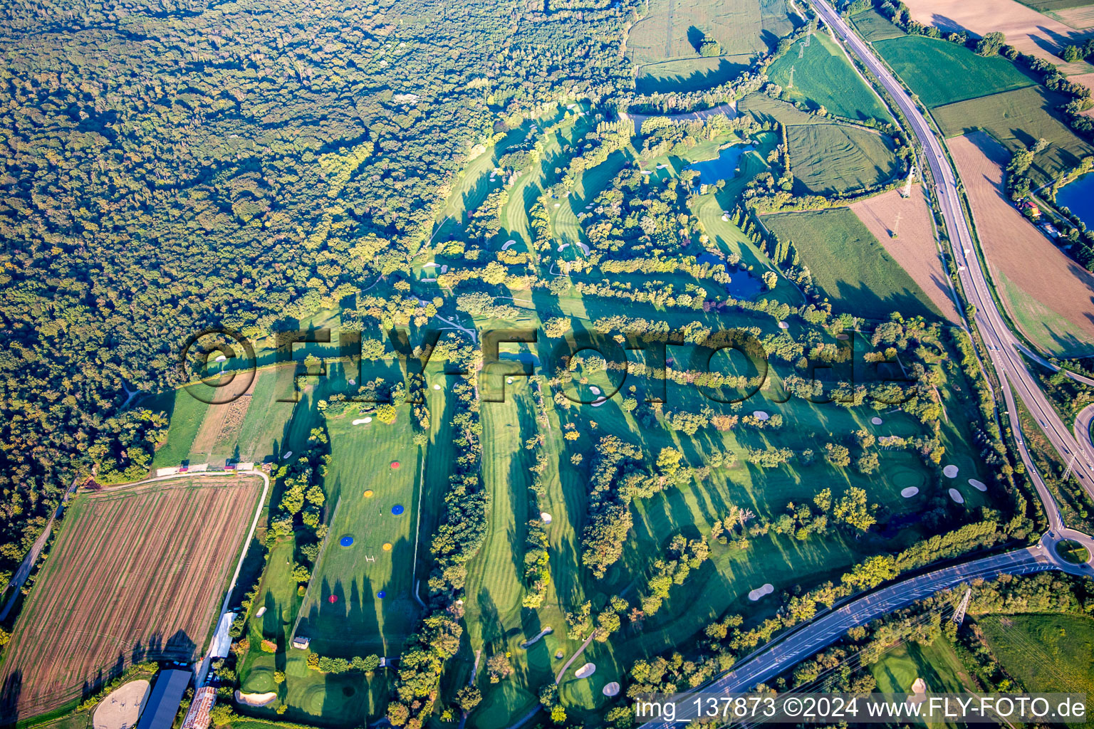 Golf Club Strasbourg in Illkirch-Graffenstaden in the state Bas-Rhin, France from above