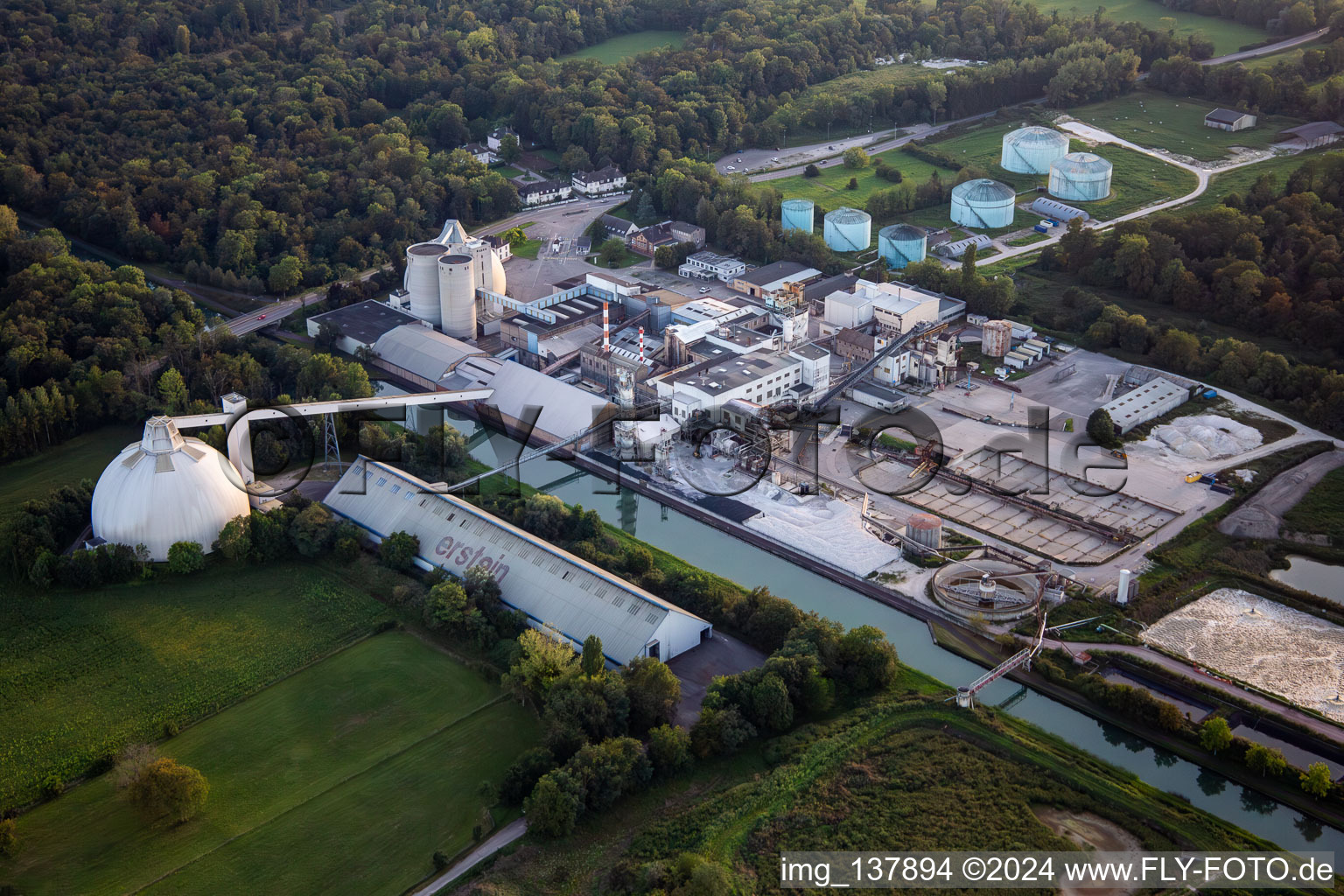 Oblique view of Sucrerie d'ERSTEIN / Cristal Union in Erstein in the state Bas-Rhin, France