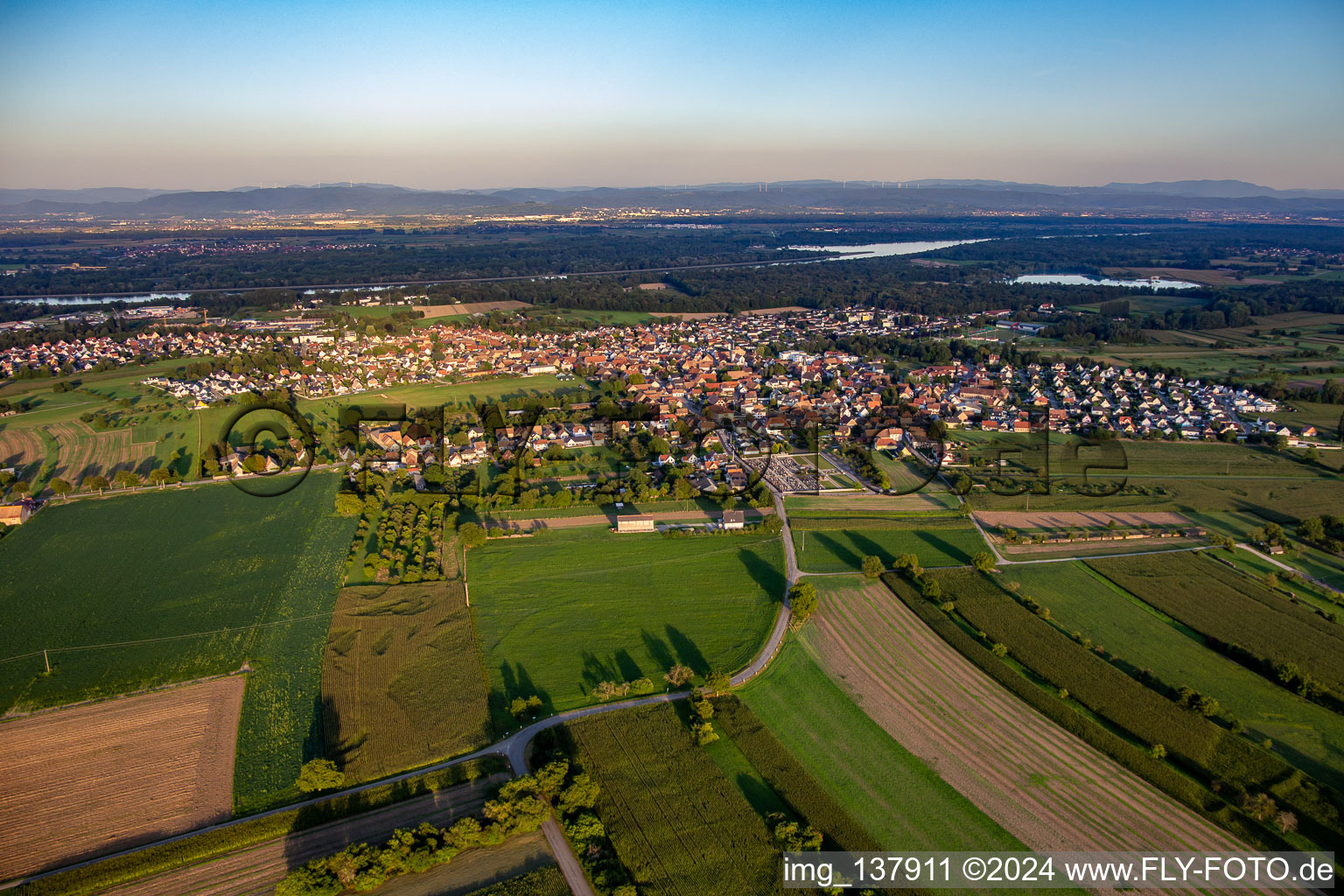 From the west in Gerstheim in the state Bas-Rhin, France