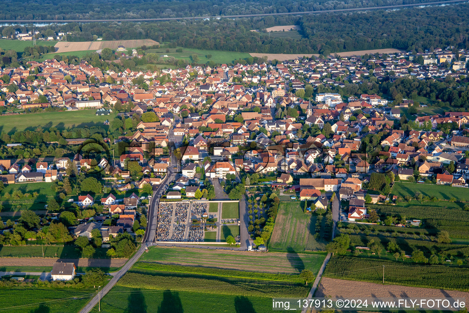 Cemetery of Gerstheim in Gerstheim in the state Bas-Rhin, France