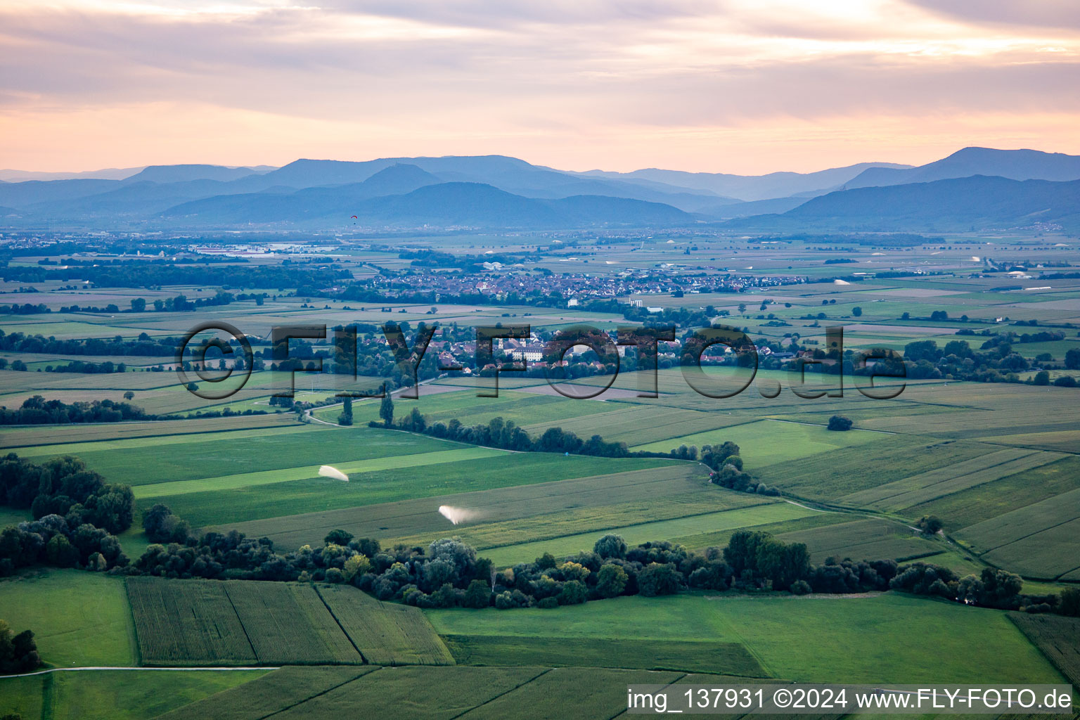 From northeast in Ebersmunster in the state Bas-Rhin, France