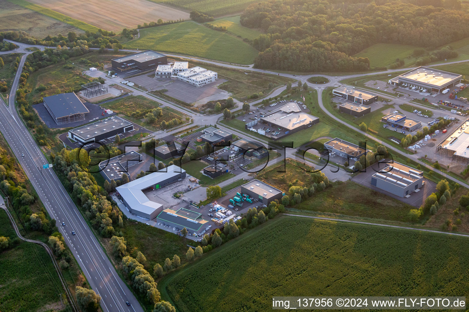 Industrial park with TOUT MATERIAUX GOXWILLER and SRJ Automobile in Goxwiller in the state Bas-Rhin, France