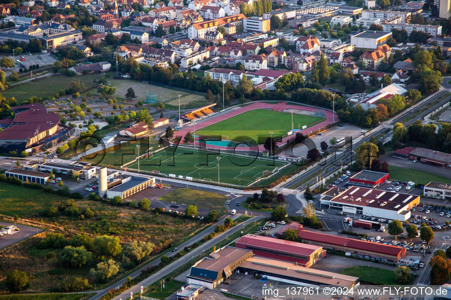 Terrain de football synthetic in Obernai in the state Bas-Rhin, France