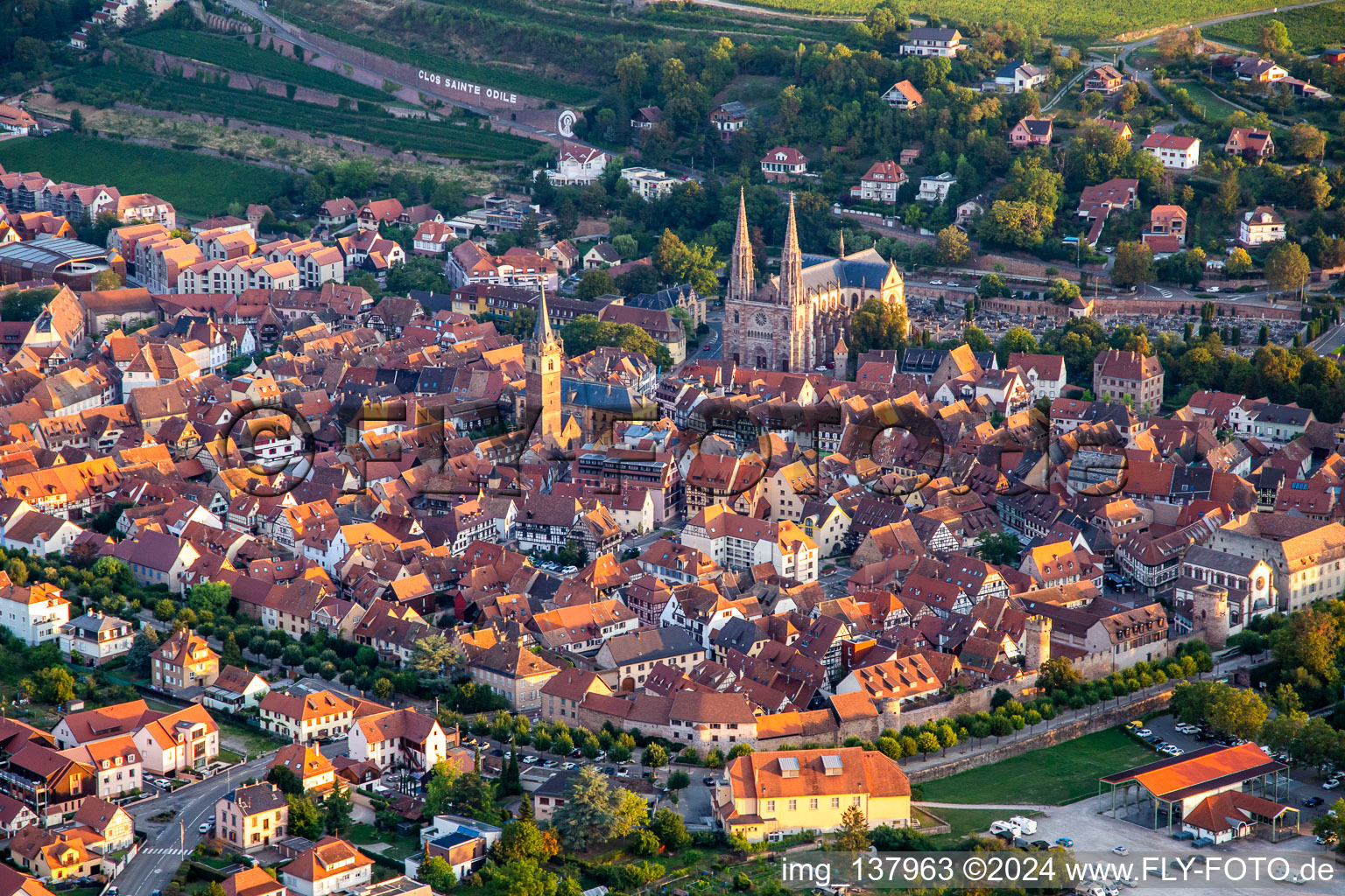 Old town in Obernai in the state Bas-Rhin, France