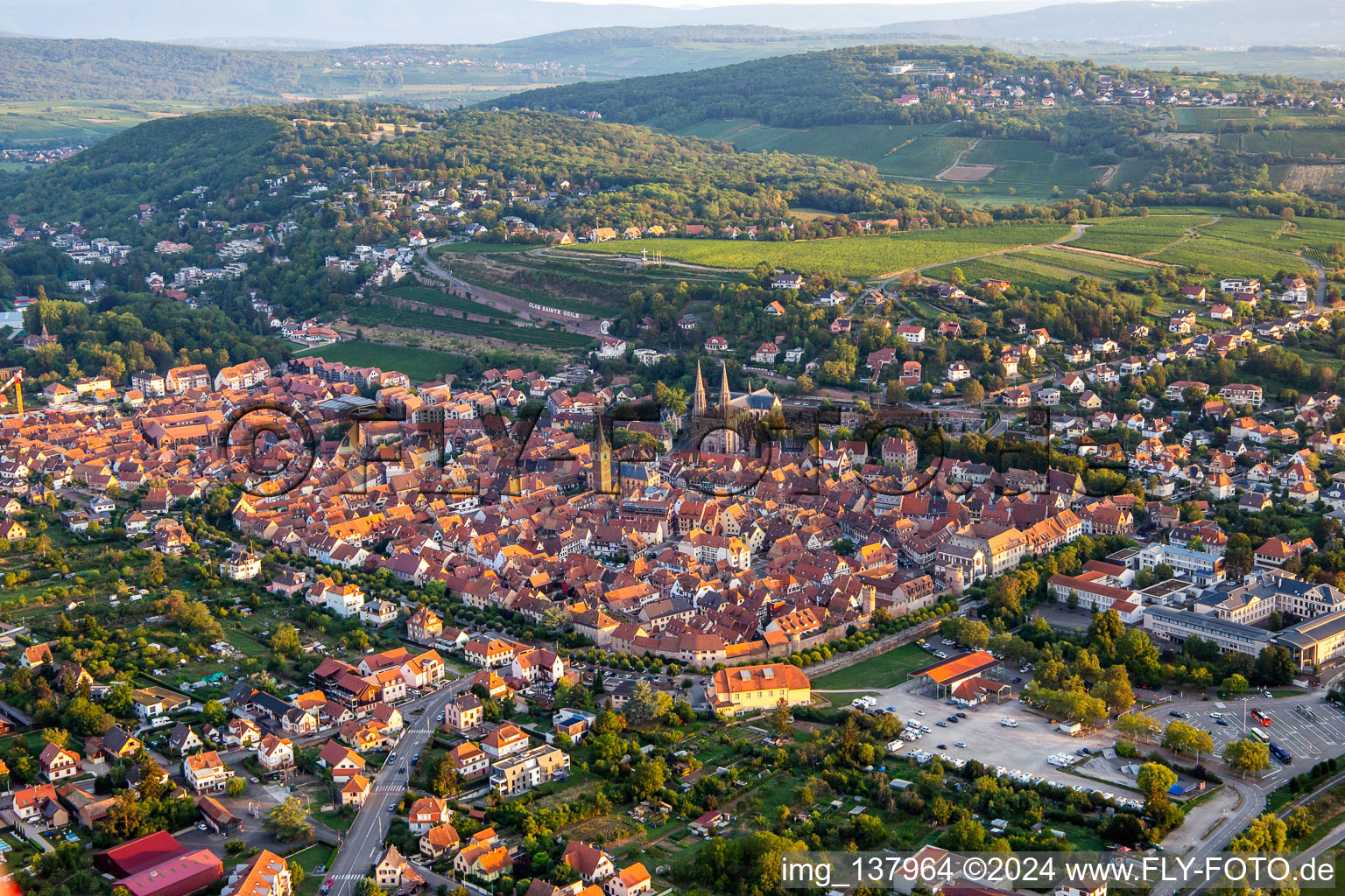 From the southeast in Obernai in the state Bas-Rhin, France