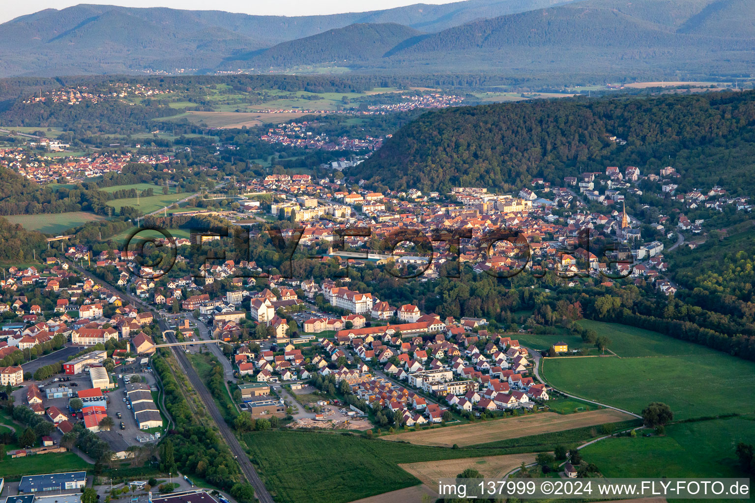 From the east in Mutzig in the state Bas-Rhin, France