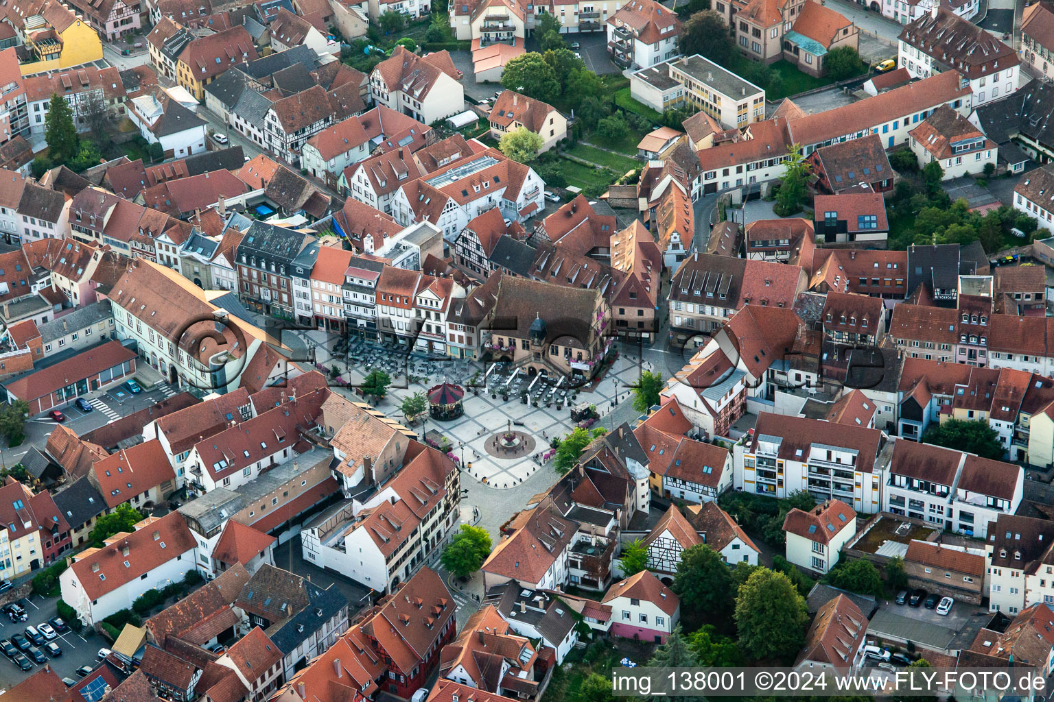 Place de l'Hotel de Ville in Molsheim in the state Bas-Rhin, France