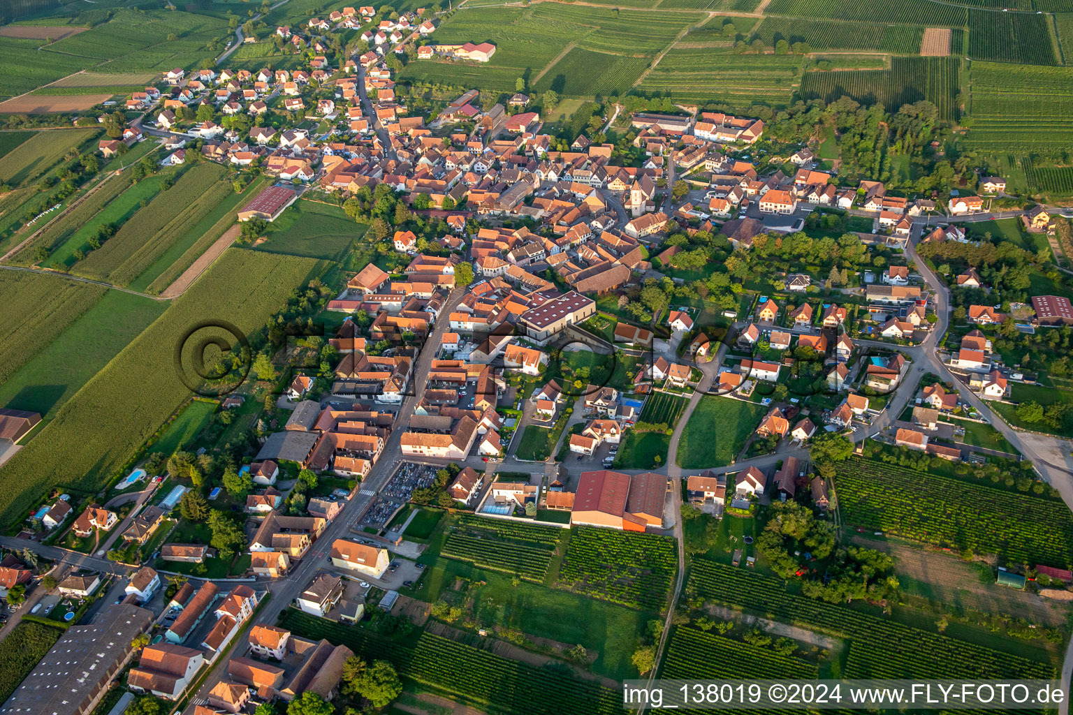 Aerial photograpy of Dahlenheim in the state Bas-Rhin, France