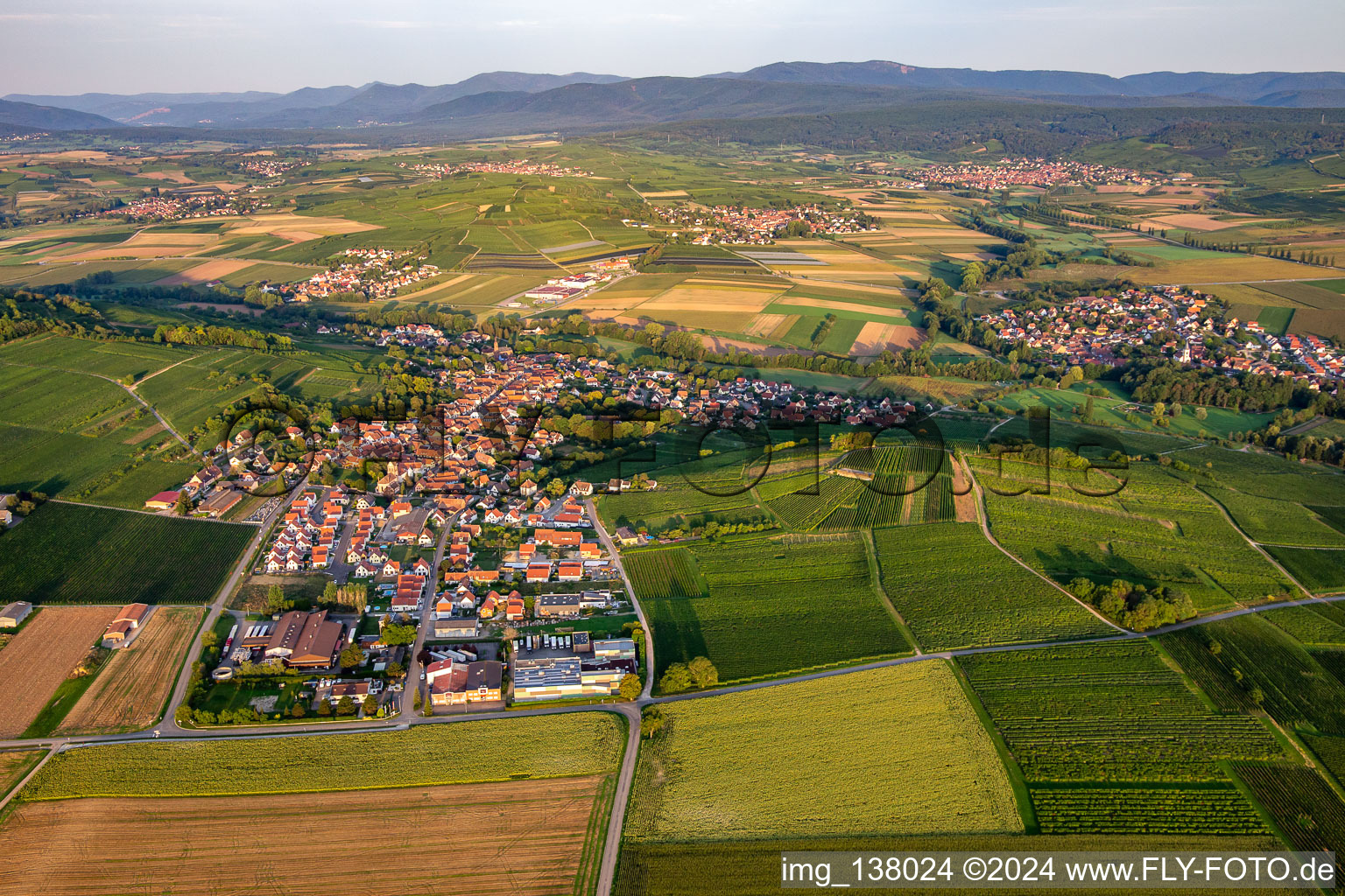 Aerial photograpy of Scharrachbergheim-Irmstett in the state Bas-Rhin, France