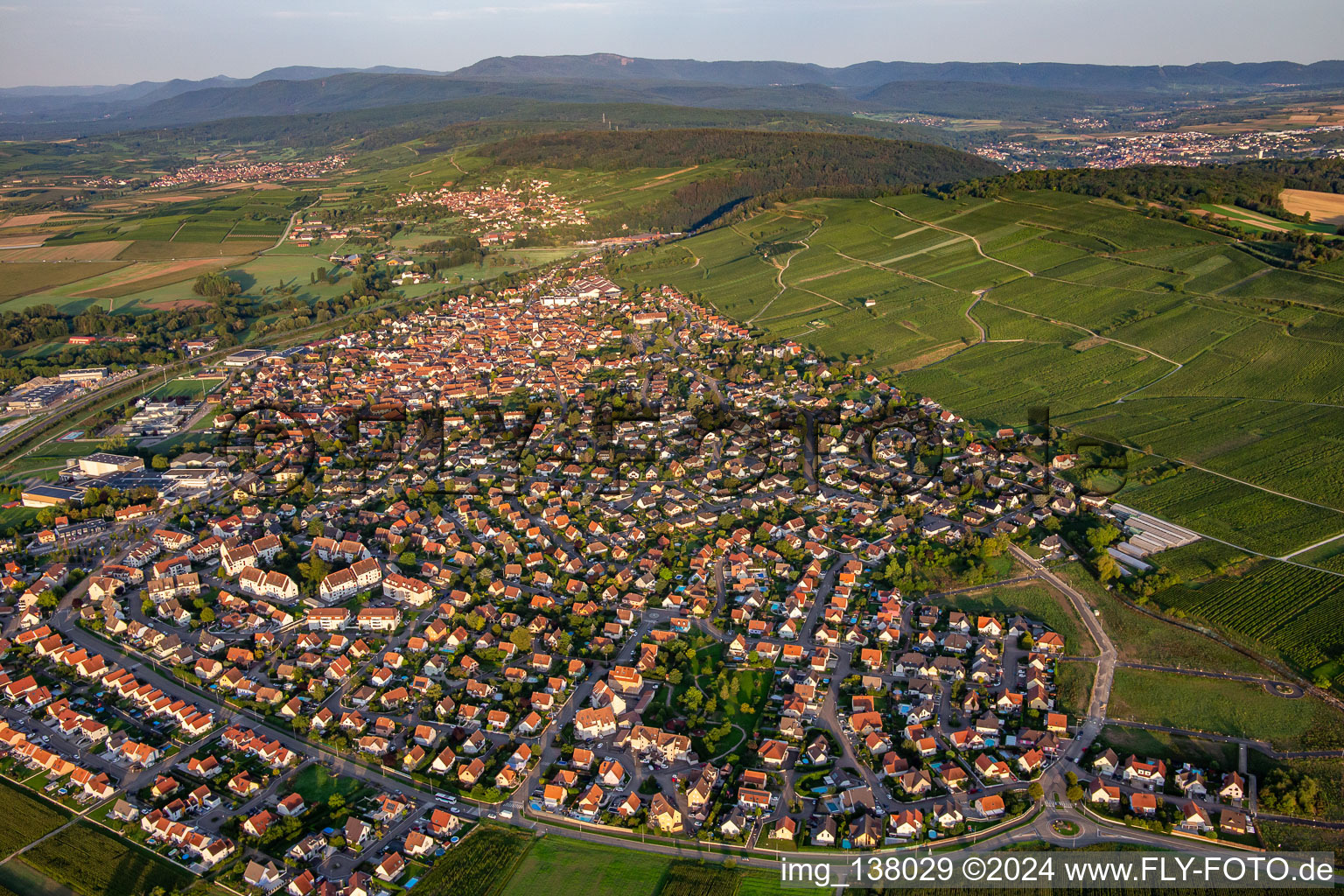 Aerial view of Marlenheim in the state Bas-Rhin, France