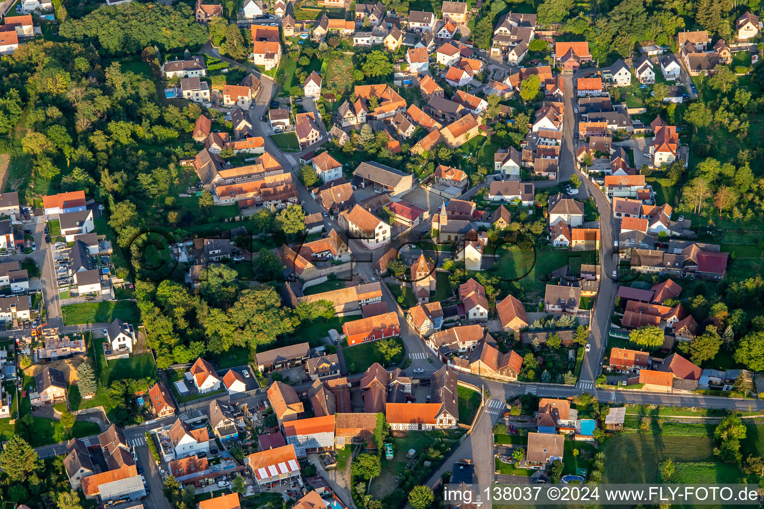 Aerial photograpy of Wintzenheim-Kochersberg in the state Bas-Rhin, France